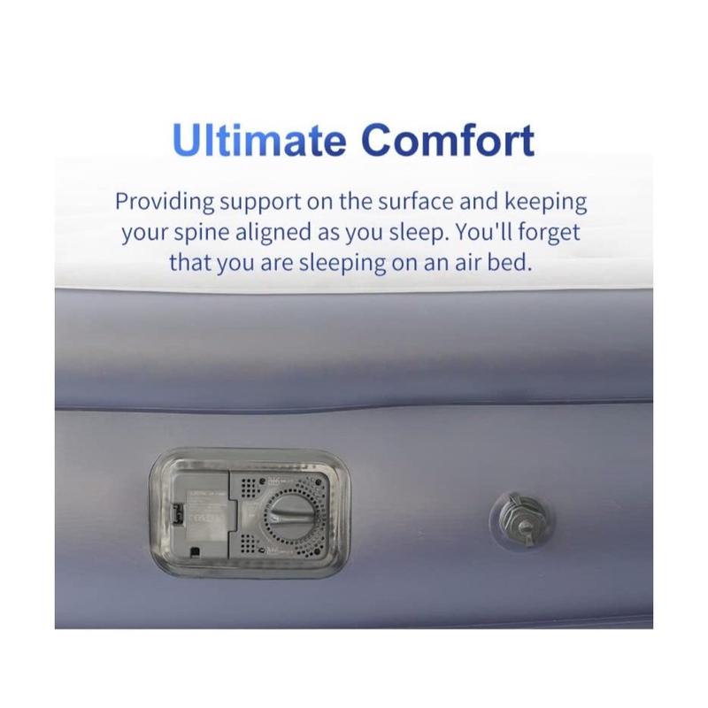 Inflatable Air Bed Single (99x192cm) and Double (152x203) Airbed Air Mattress Built in Pump 5