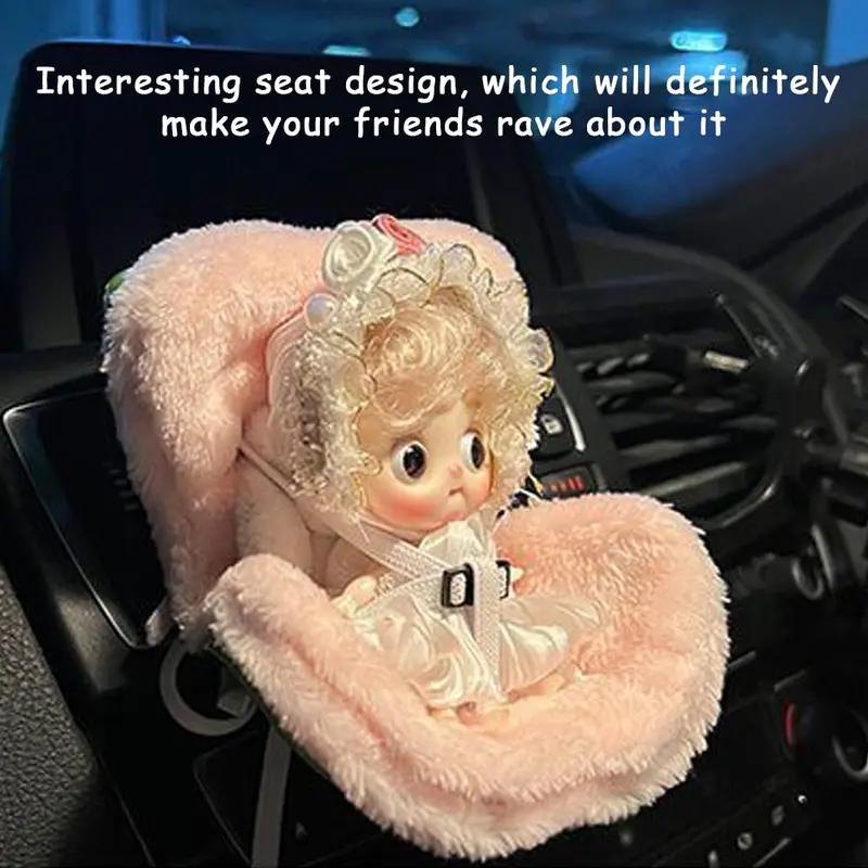 Car Doll Safety Seat for OB11 Labubu, Cartoon Chair Model for Labubu, Car Seat Outlet Decor for Labubu Doll, Car Interior Styling 1
