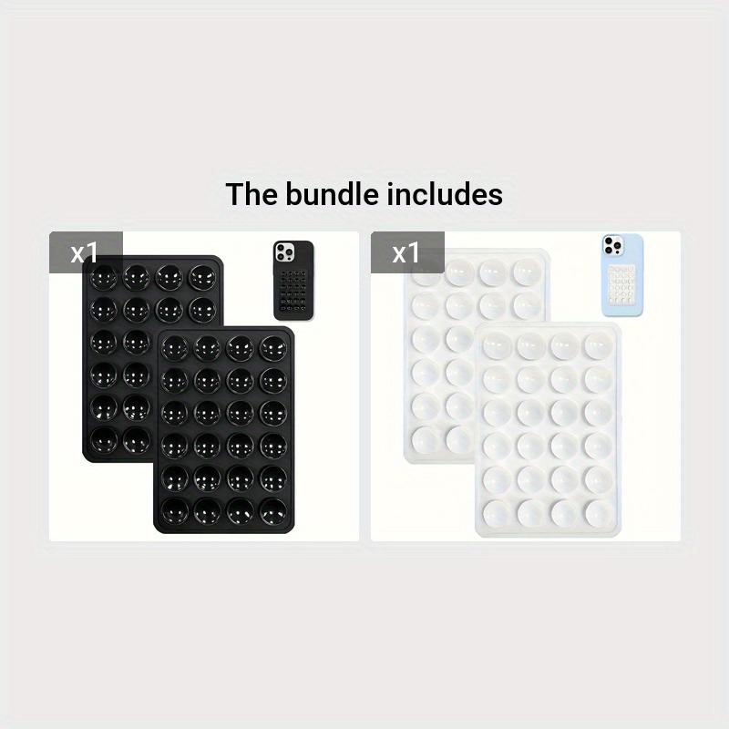 2Pcs 24-Independent-Suction-Cups Silicone Multi-Color Phone Stand with Adhesive Backing for All Smartphones 6
