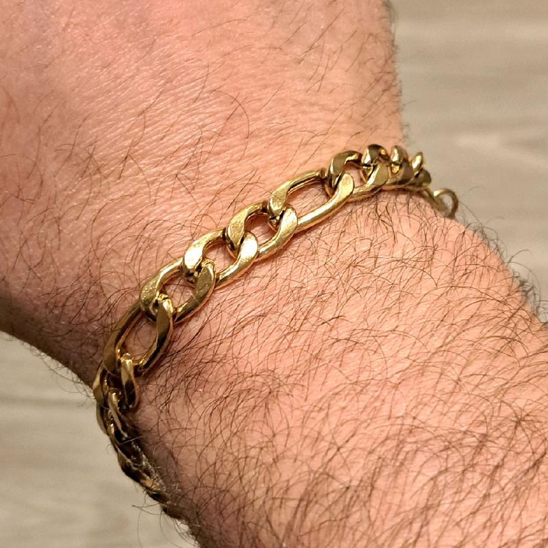 figaro link bracelet. gold or silver plated available. stainless Steel. 0