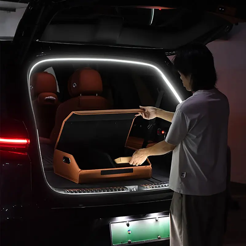 LED Light Bar Upgrade Kit, Car Trunk LED Light Interior Accessories Warm Light White Blue Red  Light Magnetic Cigarette Universal 5M Magnetically Controlled With Manual Switch, Suitable for All Car Models with Cigarette Lighter Interface 6