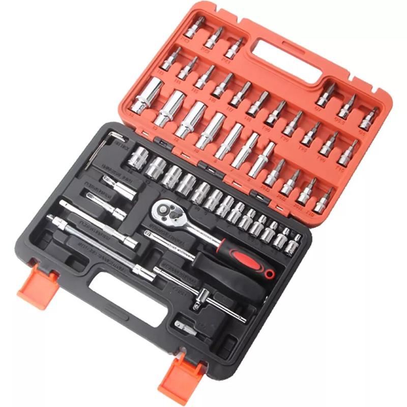 53Pcs/Set Flexible Socket Kit 1/4" Ratchet Wrench Drive Car Repairing Tools UK 2
