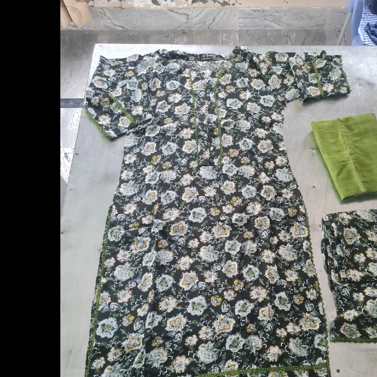 Printed linen digital print stitched suit