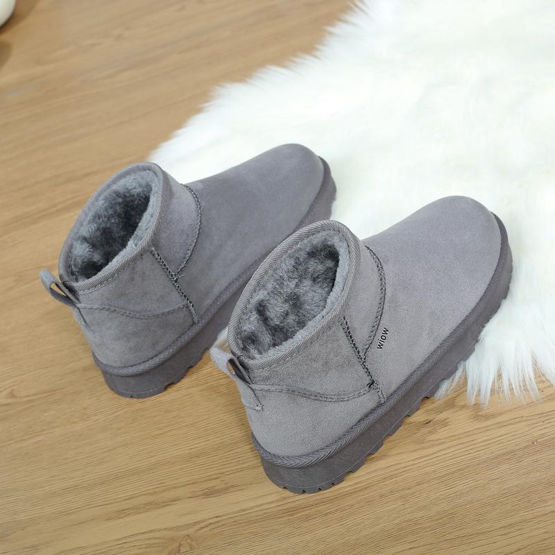 wiow Women's Warm Winter Solid Matching Platform Snow Boots Thick Soles Fashion Casual Female Round Toe Cashmere Warm Lining for Dayliy Shoes Girl Footwear Walking Shoes Comfort Bathroom Arch Autumn 3