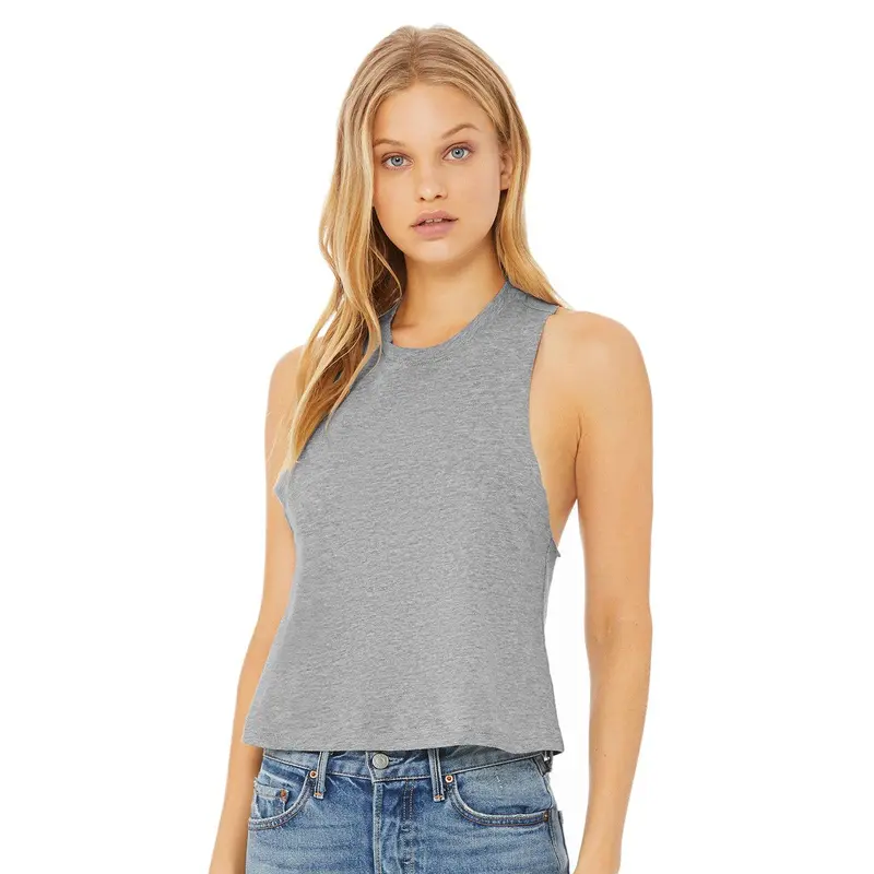 Bella Canvas - Women's racerback cropped tank - Solid White Blend 1