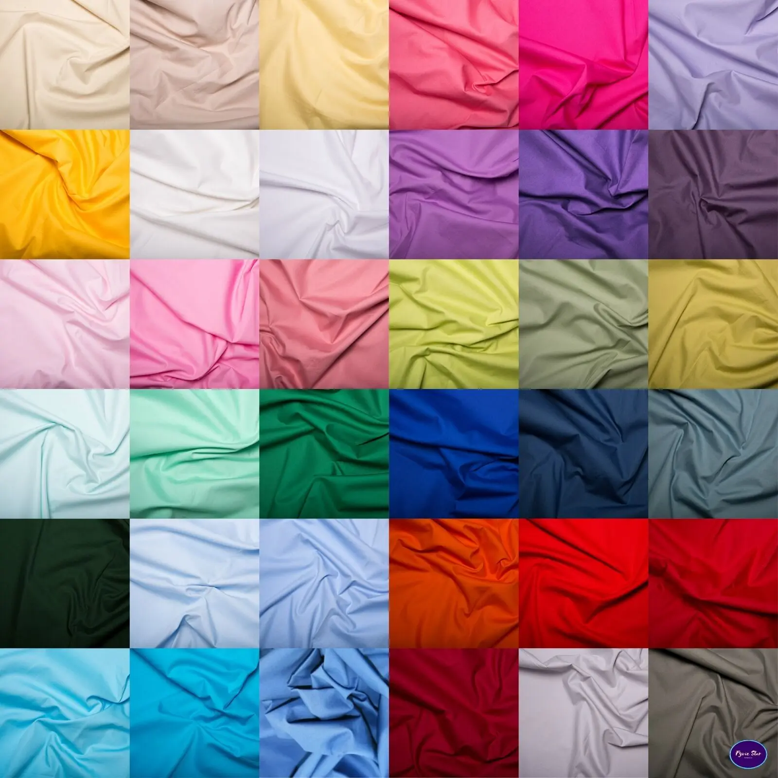100% Cotton Poplin Fabric Superior High Density Weave Sold Per Metre 40 Colours