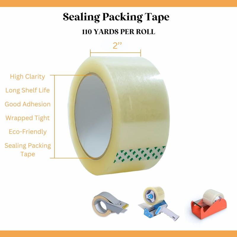 6 X Heavy Duty 48mm X 66m Strong Packaging Tape Self Adhesive - High-Strength - Secure Sticky Tape for Parcel Boxes & Moving Boxes 1