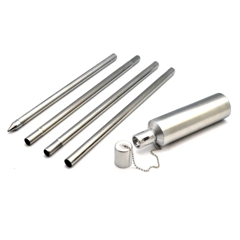 Harbour Housewares Metal Garden Torch - Cylinder - Silver 3