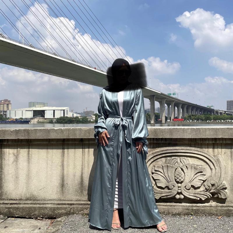 Satin Open Abaya 7