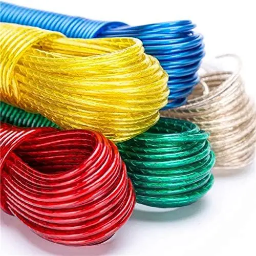 Efforias 25m Washing Line Rope Strong Steel Core 3.5mm thickness Indoor Outdoor Heavy Duty Weather Resistant PVC Laundry Clothes line Assorted Colour Accessories Hanging Household Hangers