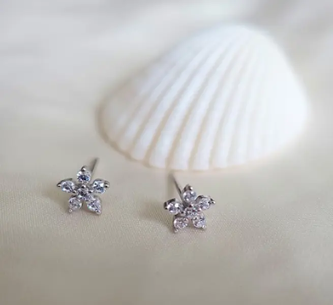 Earring Set Tiny Silver Color Earrings