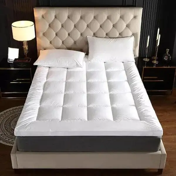 10CM Deep MATTRESS TOPPER Heavy Box Stitched Thick Hotel Quality Microfiber UK 0