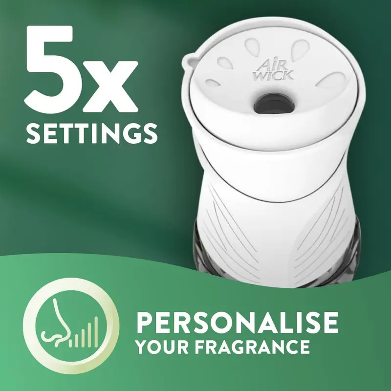 Air Wick Plug in Diffuser Kit, Crisp Linen and Lilac, 1 Device & 3 Refill (19ml), Long Lasting Fragrance, Lasts up to 300 days, Plug in Air freshener 1