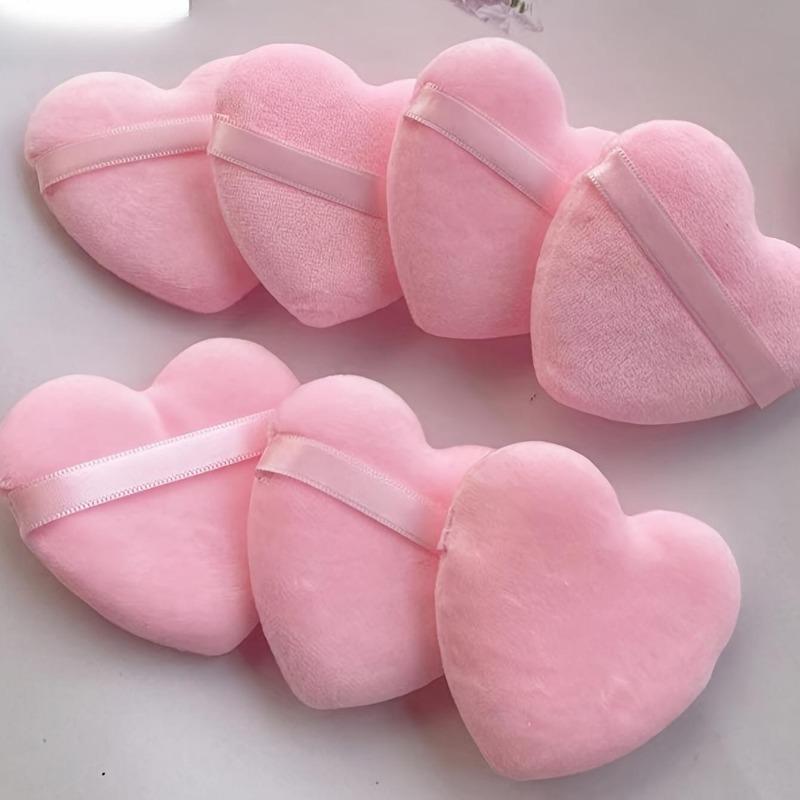 【SHARIFAN】8pcs/set Heart Shaped Velvet Powder Puff, Designed For Contour, Eye And Corner Area, Beauty Blender Suitable For All Skin Types 0