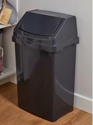 Product Introduction of Wham Plastic Swing Bin Waste Recycle Recycling Dustbins Kitchen,Bathroom Rubbish Trash Refused Bins (Midnight, 50L Swing Bin) 3
