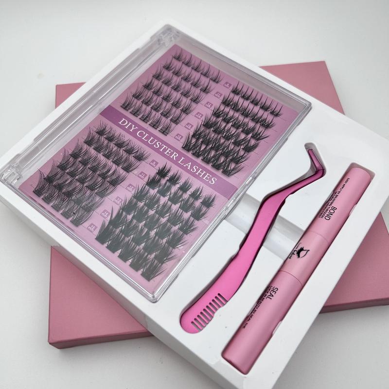 LuxeLashes DIY Lash Extension Kit – 70 Spike Fans, 20D Volume, Pro Bond & Tweezer | Top & Bottom Cluster Lashes (D-Mix 5-16mm) for Home & Salon Use – Viral Beauty Must-Have! 3