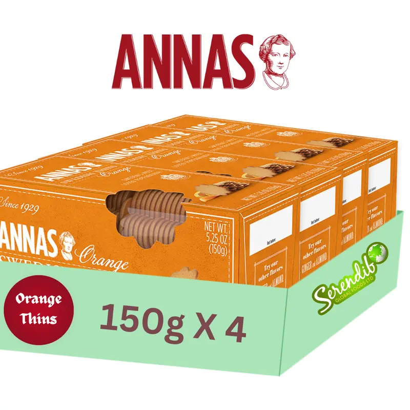 Annas Original Biscuit 4 Pack Orange Thins Snack Cookie 150g Pack of 04 0