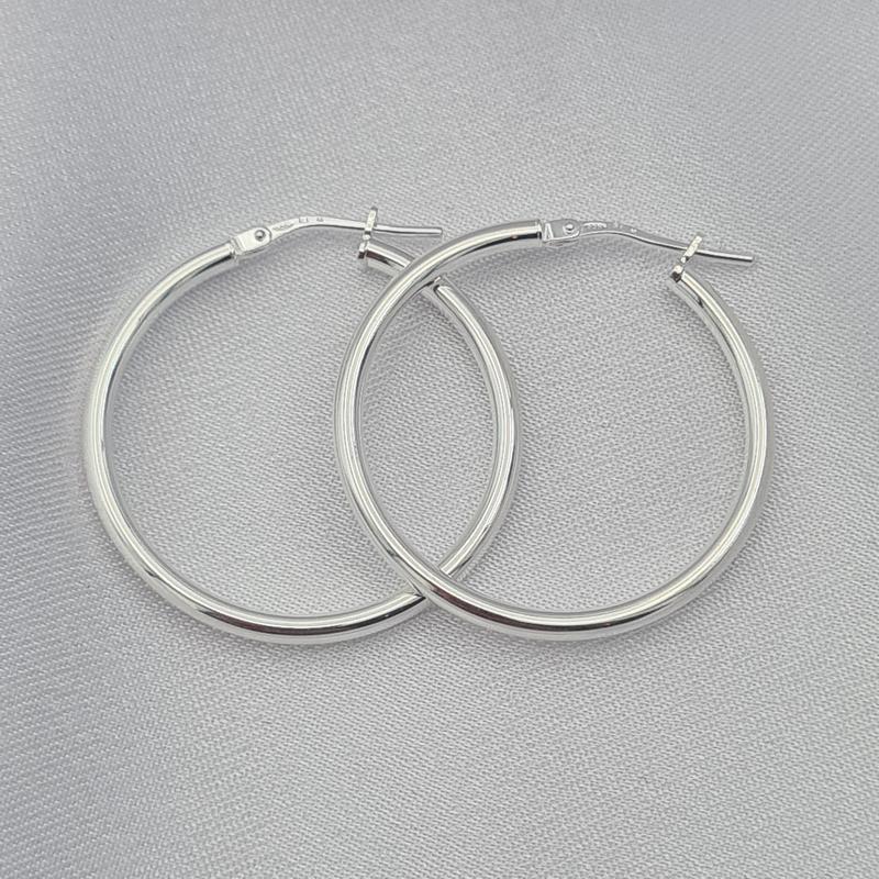 Silver 30mm Hoop Earrings 2