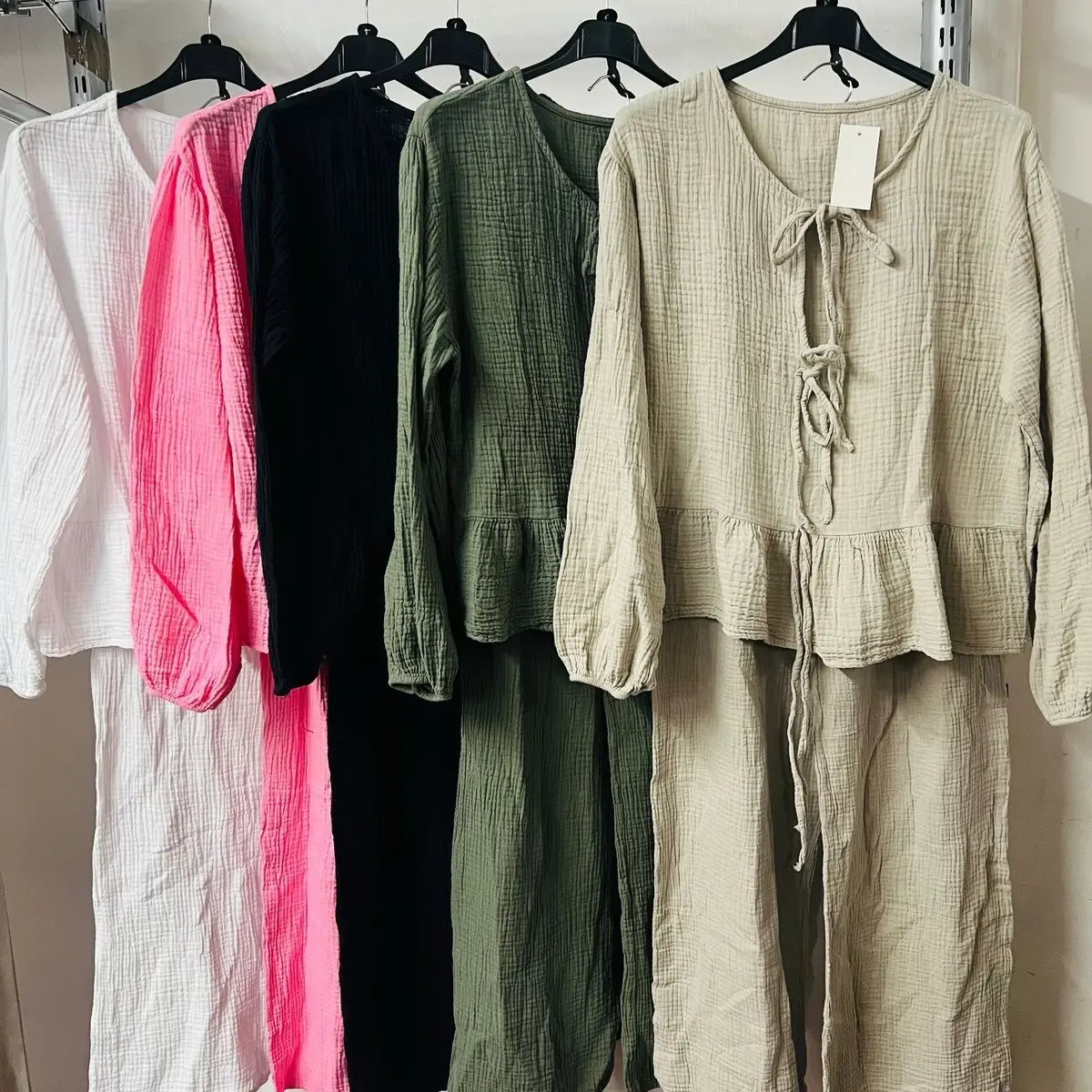 Ladies woman’s summer tie up cheesecloth sets 5 colours Womenswear Fits Overalls