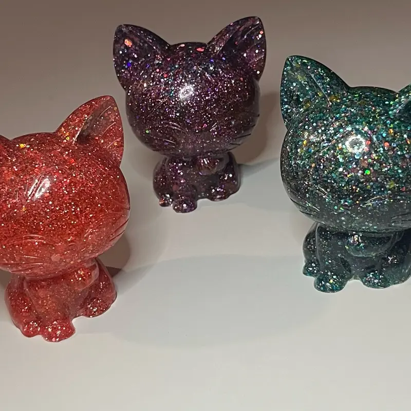 Resin Cat Ornaments Handmade 3