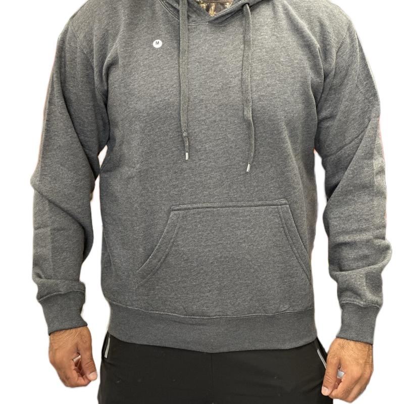 Men's Plain Fleece Lined Hoodie for All Weather - Quality Fabric - Sweaters, Menswear Stylish Day Pullover Tops Outdoor Small Underwear 2