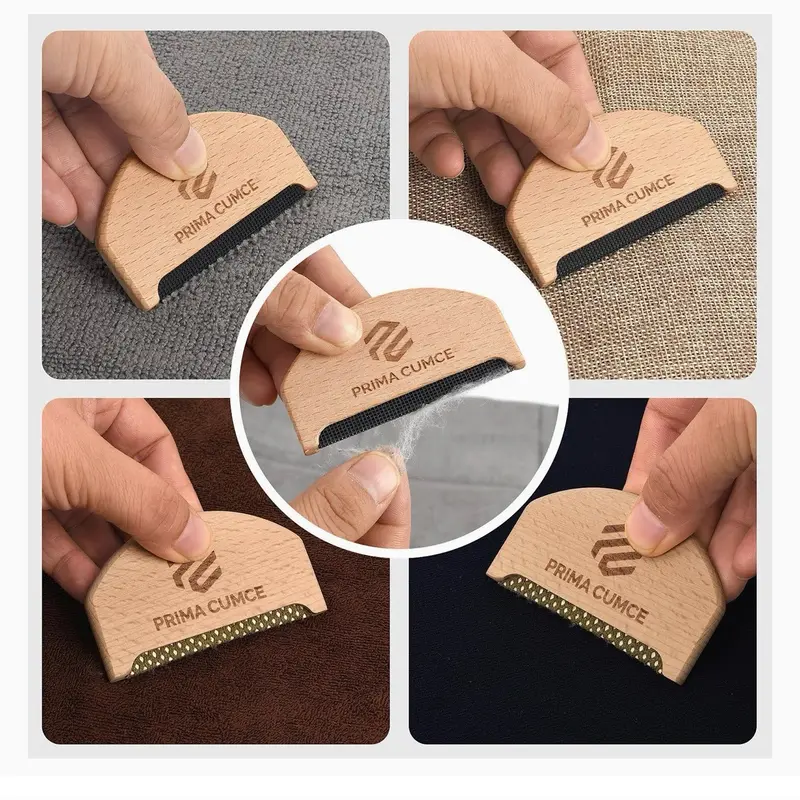 Prima Cumce Wooden Comb for Knits and Fine Wool Sweaters - Fuzz Remover with Copperhead - Tool Lightweight 1