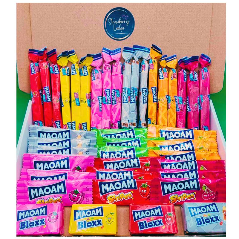 Maoam Sweets | 40 Piece Letterbox Sweets Gift Box | Maoam Stixx, Bloxx & Stripes Chewy Fruity Sweets Selection | Ideal for Birthdays, Thank You Gifts & Treat Boxes 1