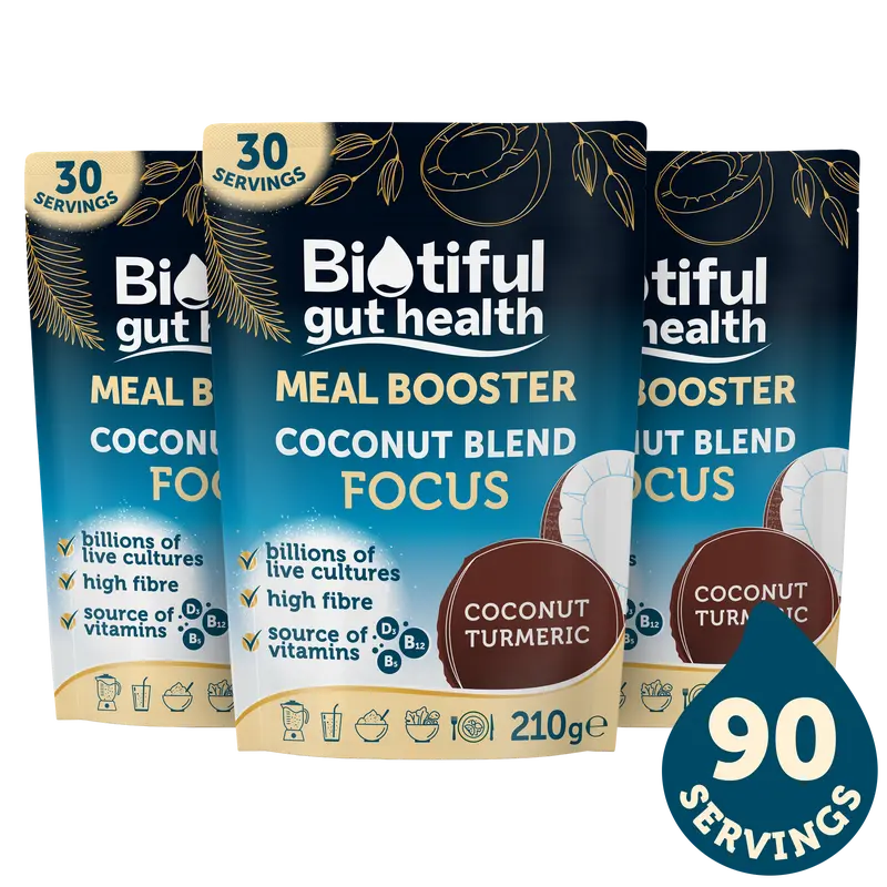 Coconut Blend - Meal Booster Gut Health Powder, Probiotic, Prebiotic Fibre, Vitamin D3, B5, B12 Natural Dietary Supplement 6