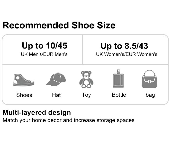Livingandhome 3/6 Tiers Modernist Installation, Free Foldable & Stackable Shoe Storage Box, Shoe Rack Organiser 8