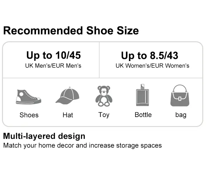 Livingandhome 3/6 Tiers Modernist Installation, Free Foldable & Stackable Shoe Storage Box, Shoe Rack Organiser 7