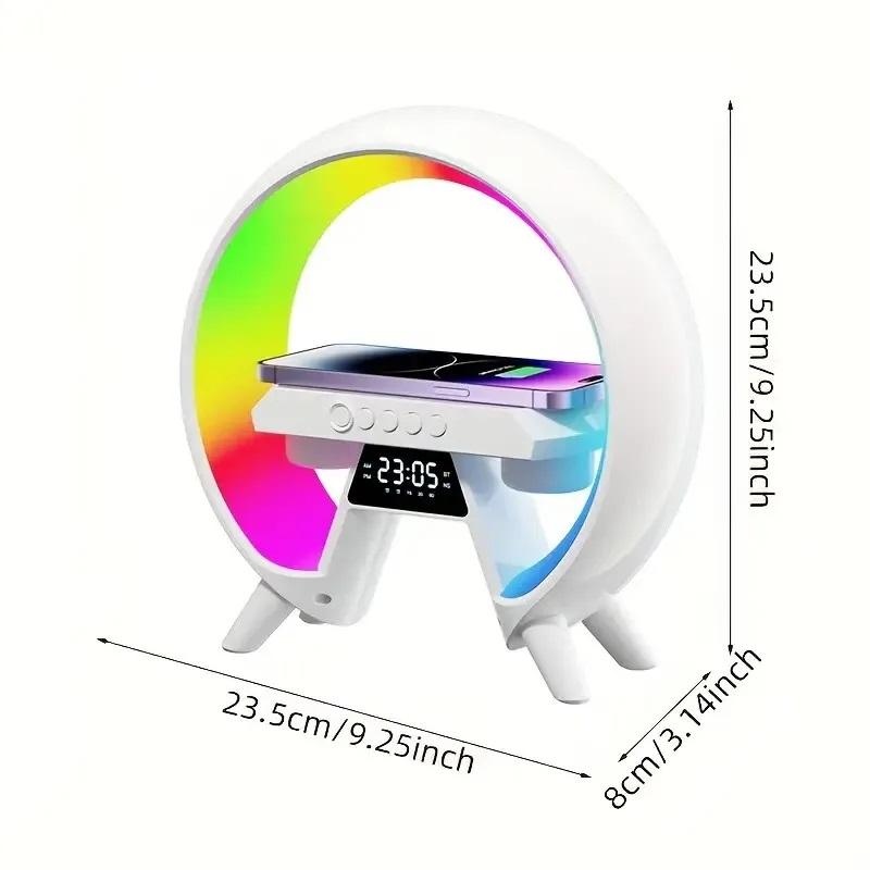 LED Smart Wireless Charger Clock Alarm Night Light Lamp Bluetooth Speaker RGB Audio USB Charging Rechargeable Button Computer chargers   Smartphone 2