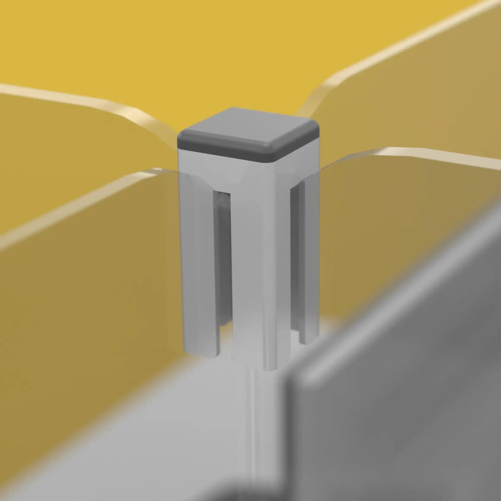 Spine 4 Way Silver Junction Bracket For 5mm Screens Single