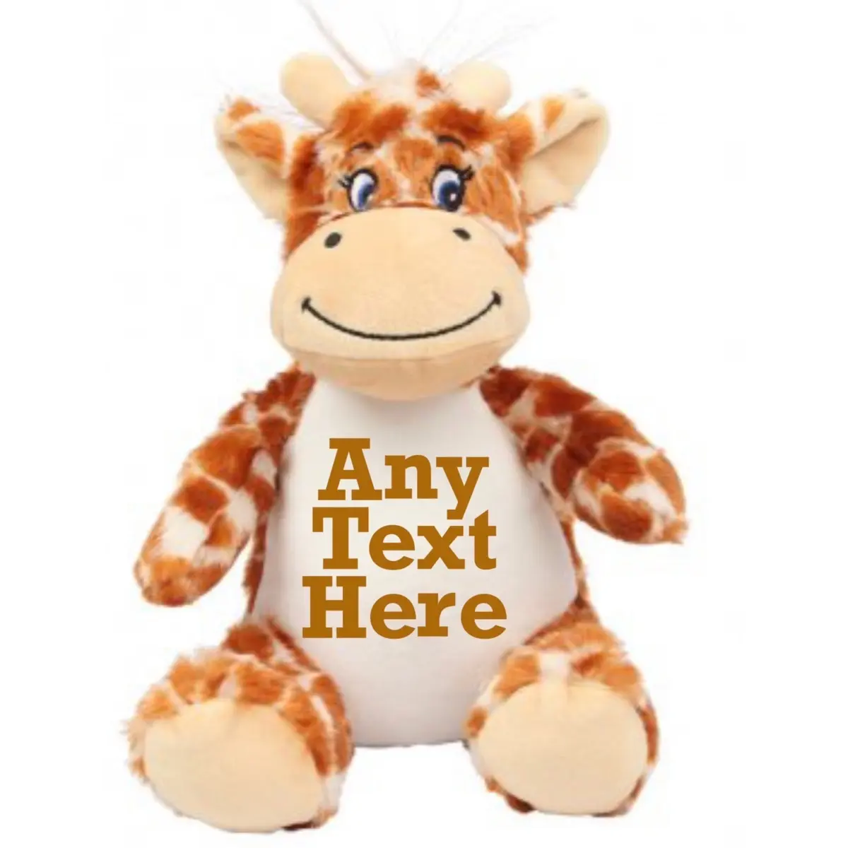 Personalised Giraffee Animal Teddy Plush Plushie Gift Toy Bear Baby Kids Present Cuddly Name Customised Unique Birth Birthday