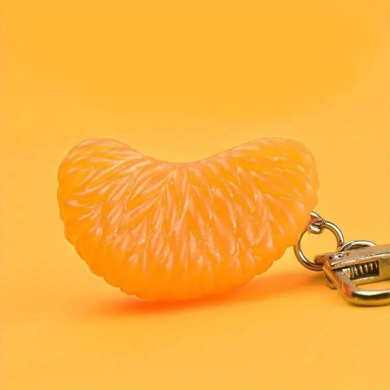 Charming Orange Fruit Keychain - Cute PVC Food Charm for Bags & Cars, Perfect Gift for Women and Girls 2