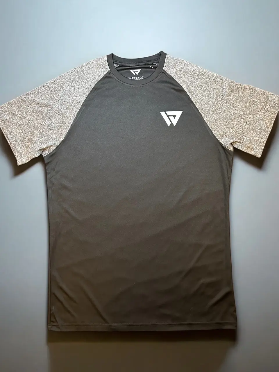 Warfare Sports Men's Thermal Performance T-Shirt Contrast Sleeve Black gym clothes mens compression gear fitness tshirt