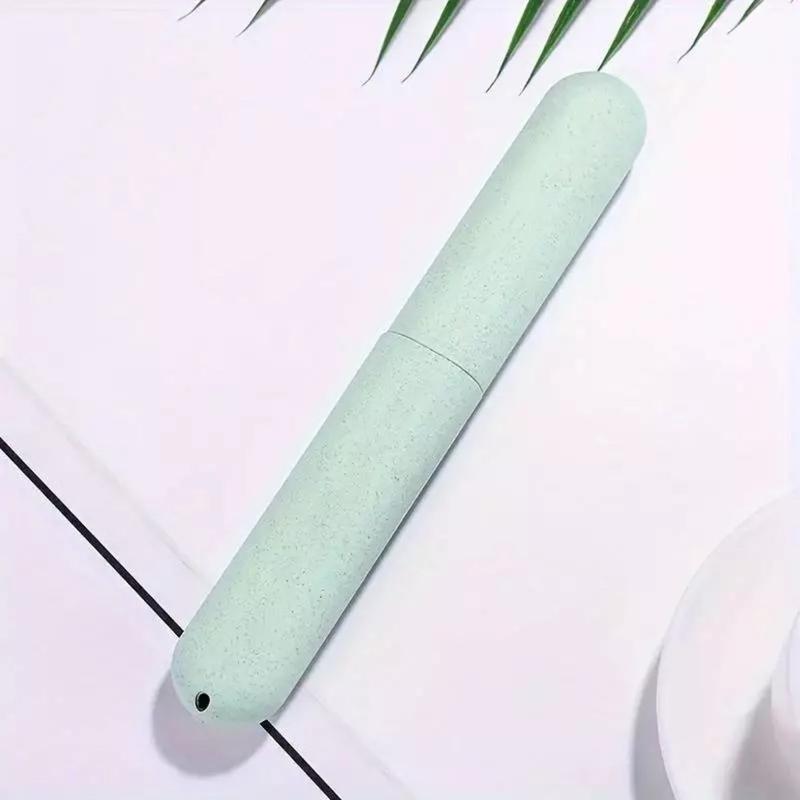 4 Pcs Eco Wheat Straw Toothbrush Travel Covers Holder Store Clean Brushes Holiday 7