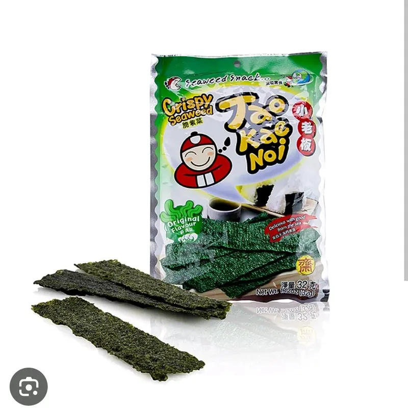 Taokaenoi Brand Crispy Seaweed Snack original Flavor - Natural and Healthy Good with snack parth or on the go - Taffy 1