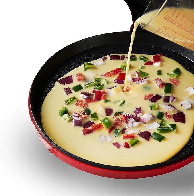 MisterChef Countertop Pizza Maker 1450W Non-Stick Ceramic Plates, 12 Inch / 30cm, 2,3 Metal, Indoor Electric Pizza Oven for Crepes, Pancakes, Free Recipe Book, Red 4