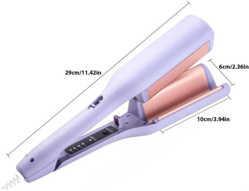 French wave curling iron,romantic French egg roll curling iron, water rippleegg roll 32MM French V-shaped curling iron, 4-speed temperature adjustment, fast heatingadjustable temperature, suitable for any hairstylehair type Comfort 2