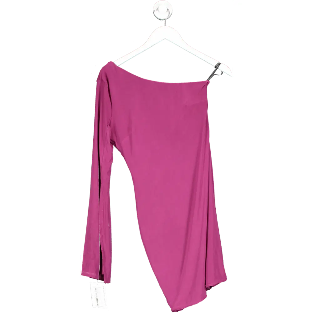 Chi Chi London Purple One-shoulder Long Sleeve Mini Dress UK 6