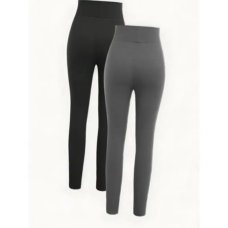 Girls' Solid Thermal Lined Leggings, Casual Comfy Warm Skinny Pants for Fall & Winter, Girls Bottoms for Daily Wear 1