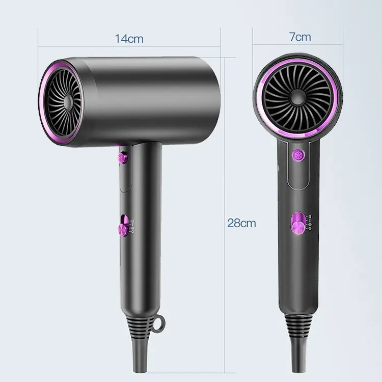 Foldable Fast Drying Hair Dryer, High Power Low Noise & Constant Temperature Blow Dryer, Negative Ionic Nourishing Hair Without Damage, Including Concentrator & Storage Bag & Hair Comb 6