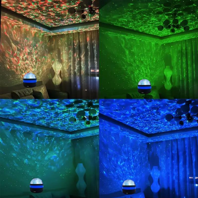 Starry Sky Projector Night Light, USB Powered Wave Projector Night Light with Remote Control, Decorative Light for Home Bedroom Party Festival, Gifts for Men 1