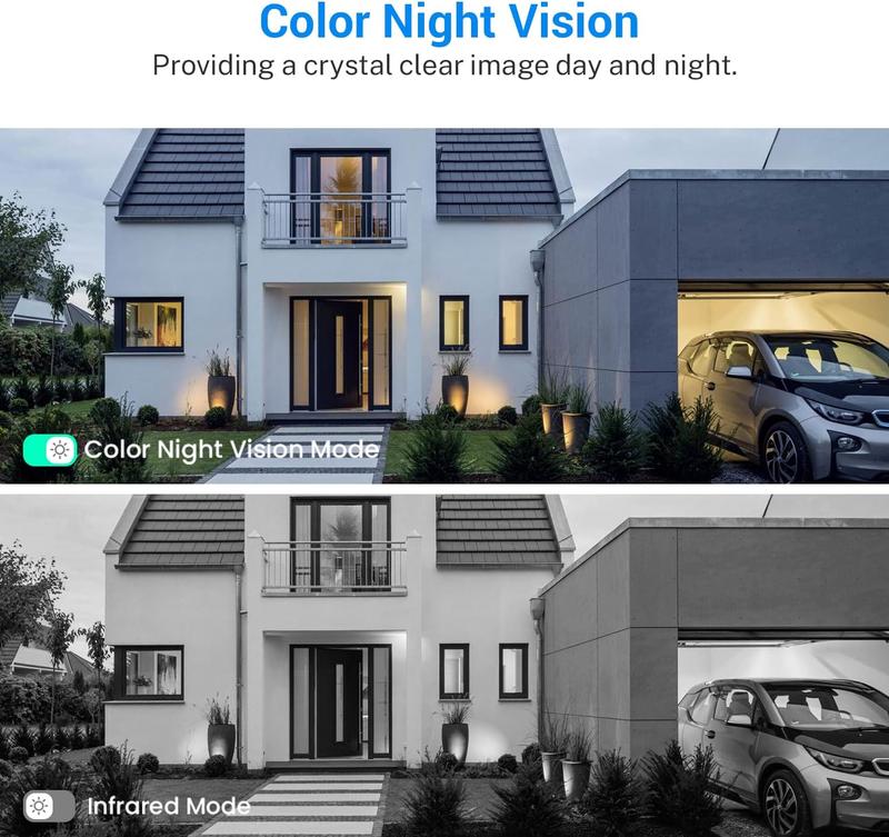 2X 2025 UK STOCK 1080p Wireless Security Camera with Spotlights for Indoor Outdoor Use, Bullet Surveillance Cam, AI Human Detection, 2-Way Talk, Night Vision, Cloud Storage, 2.4G WiFi (4 Spotlights) UK STOCK Audio Monitoring Detector 8