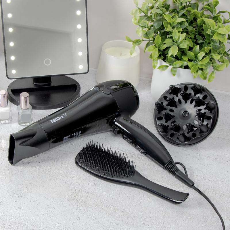 Red Hot Professional Hair Dryer with Diffuser 8
