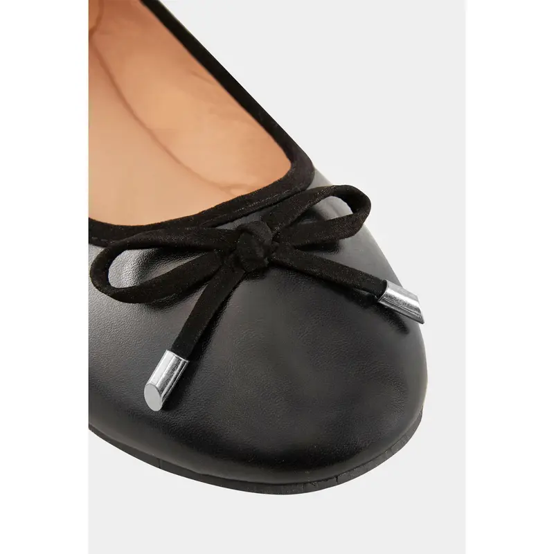 Black Ballerina Pumps In Wide E Fit & Extra Wide EEE Fit 4