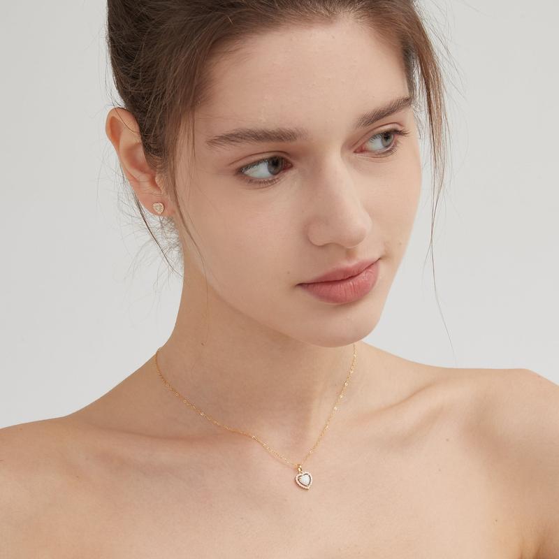 Opal Sweet Heart Necklace (S925) 4