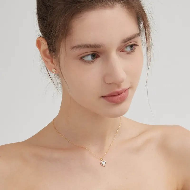 Opal Sweet Heart Necklace (S925) 4
