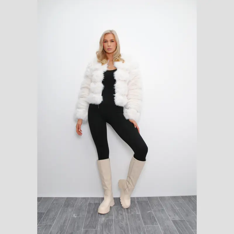Cropped Faux Fur Jacket 6