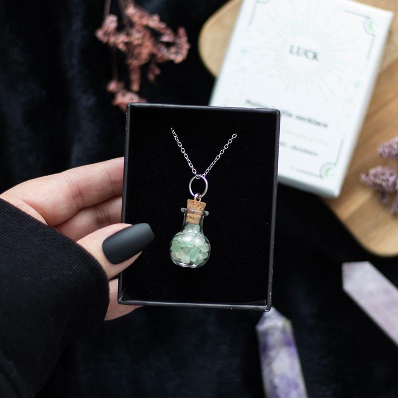 Potion Bottle Necklace - Luck - Aventurine 0